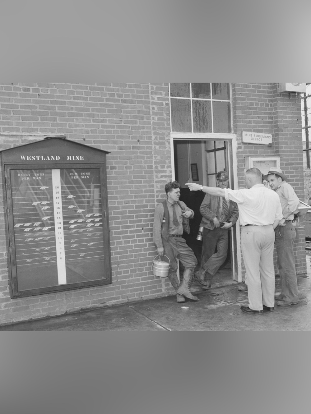 1946 Coal Miners Foreman's Office Westland Mine Pennsylvania 8x10 Photo